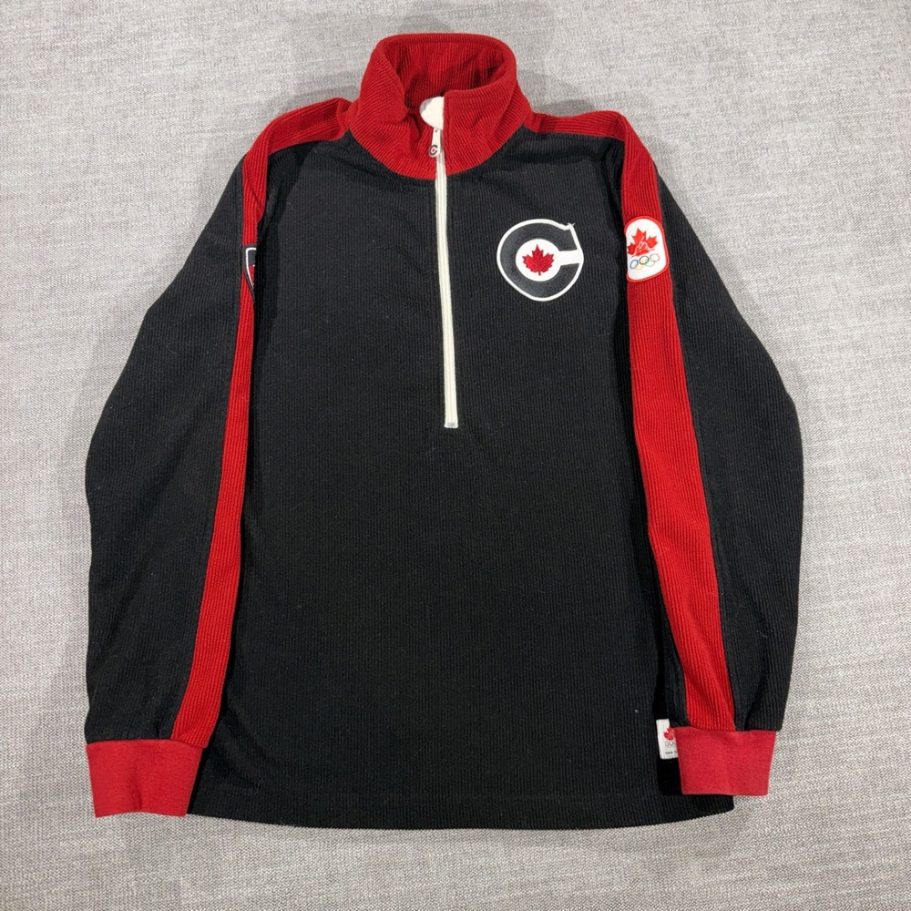 Hudson's Bay Co. Team Canada Olympic Quarter Zip Small Black Red‎ Excellent